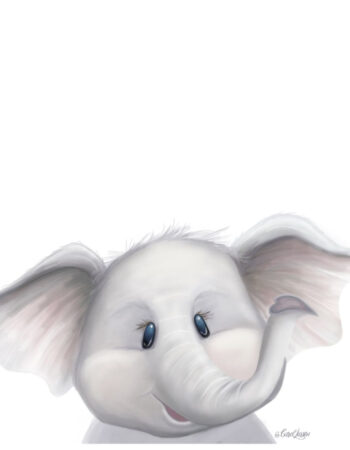 Elephant on White Background