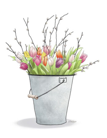 Spring Floral Bucket