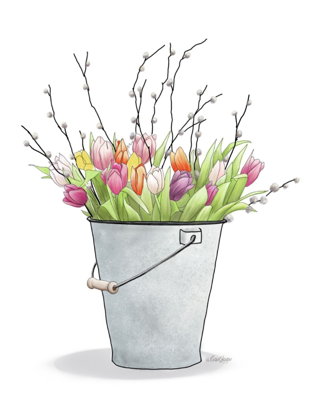 Name-Spring Floral Bucket_Tag-Thinking of you Celebrations Encouragement_Collection Spring