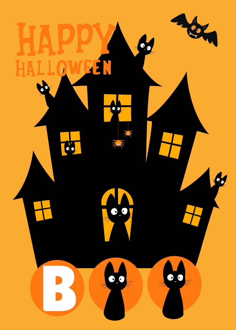Fall Halloween Boo Kitty Boo Bat 12