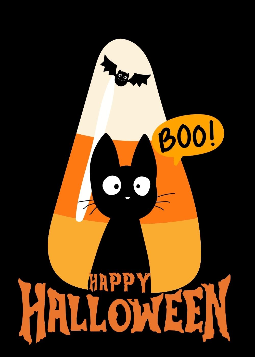 Fall Halloween Boo Kitty Boo Bat 5