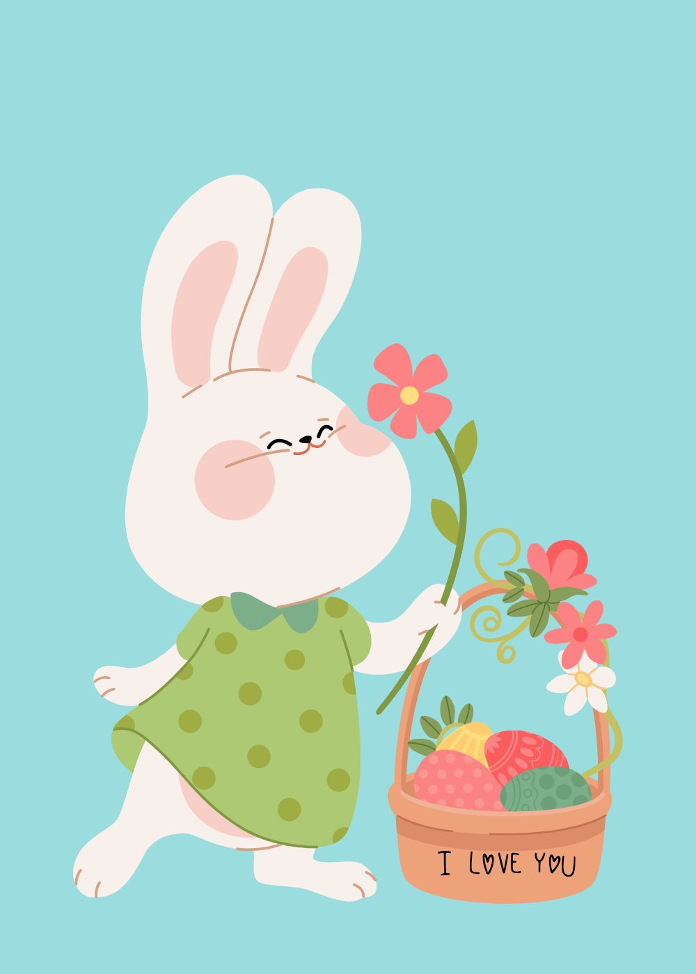 2 Spring Bunnies-&-Baskets