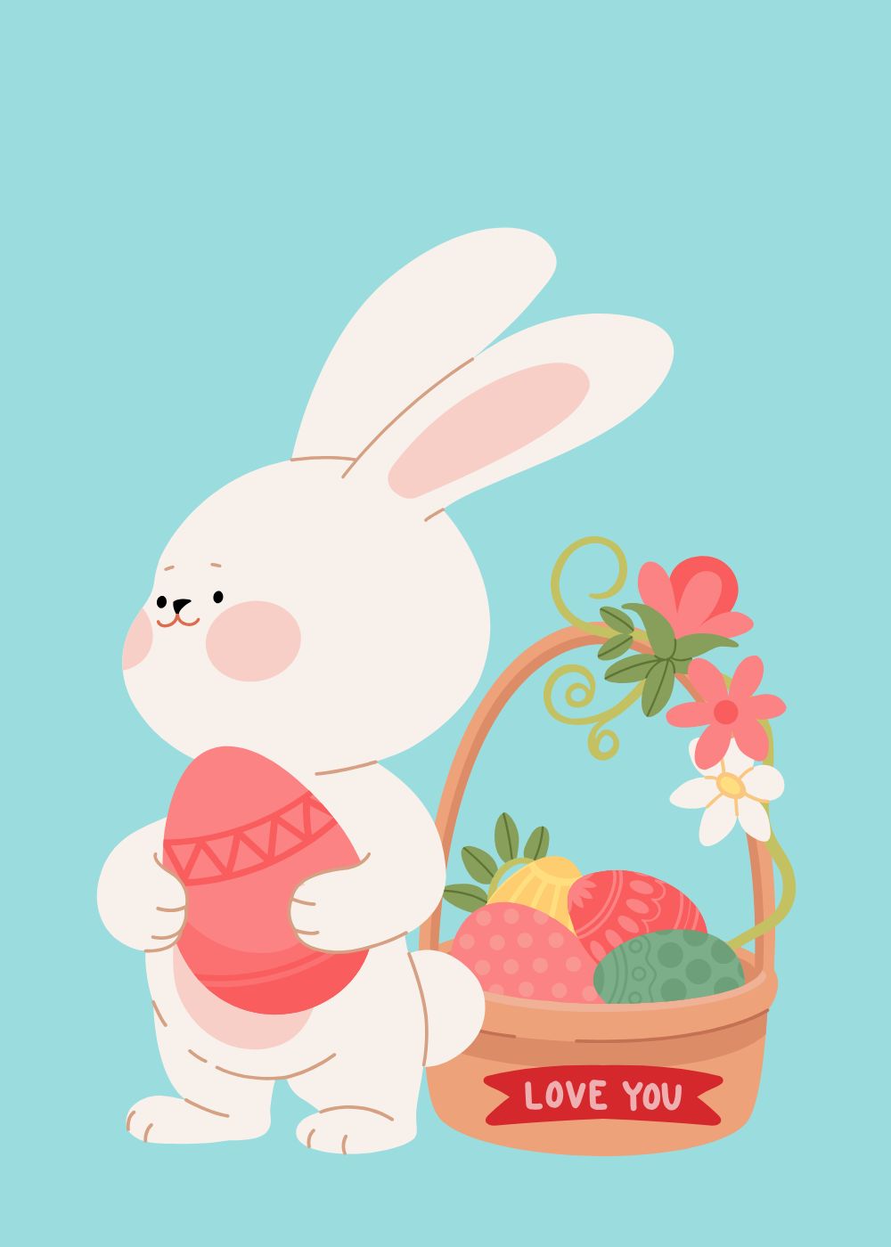 3 Spring Bunnies-&-Baskets
